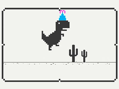 Google Dinosaur-spil fødselsdagsudgave