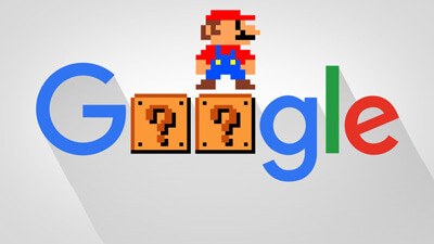Easter egg Google "Super Mario Bros."