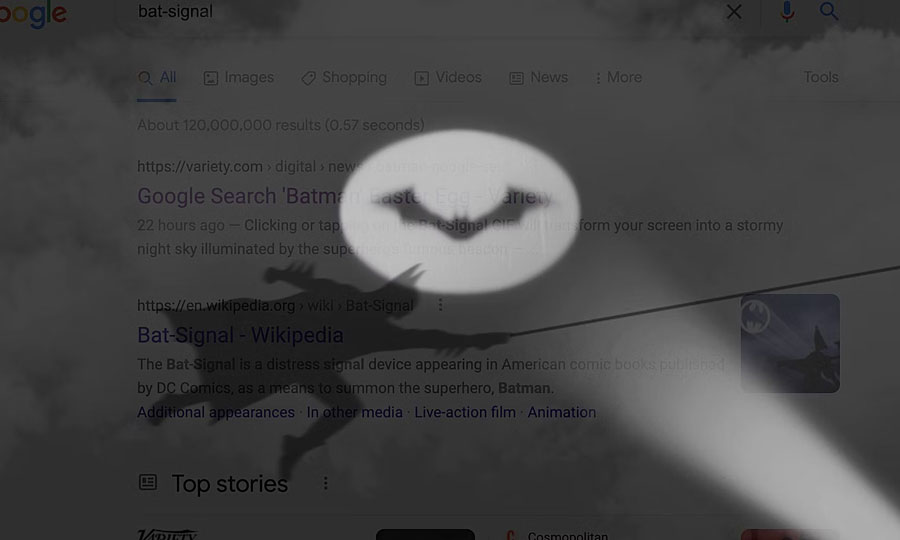 Easter egg google batman elgoog