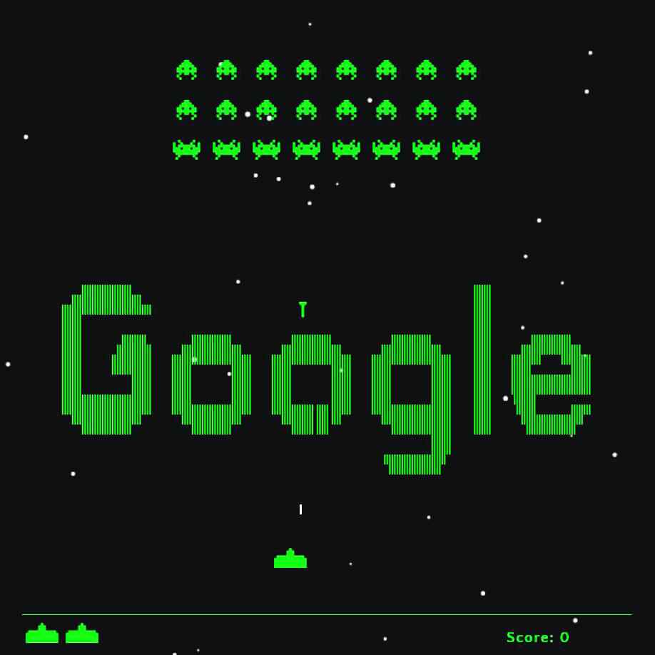 Speel de google stijl space invaders online elgoog